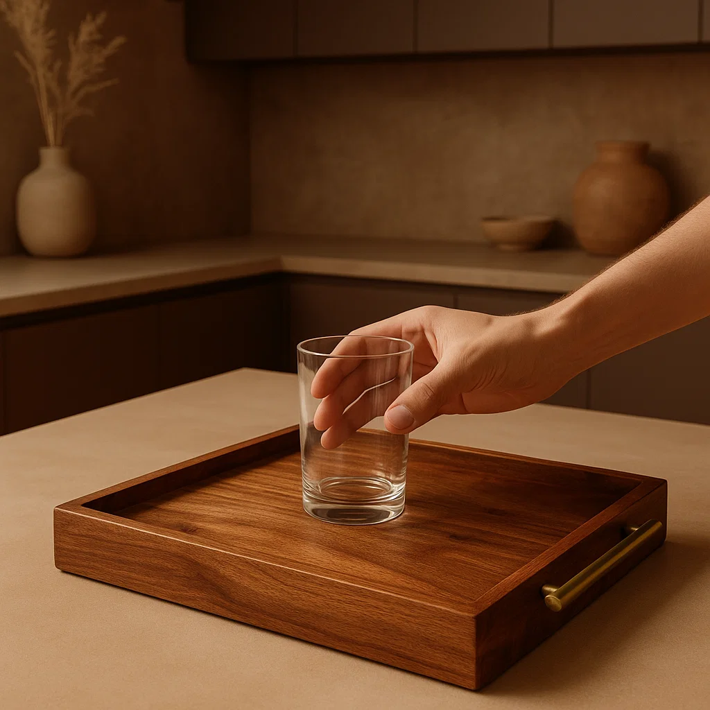 large mango wood rectangle serving tray for home, kitchen, restaurant, office organizer, dining table | premium solid wood tray | made in india large mango wood rectangle serving tray for home, kitchen, restaurant, office organizer, dining table | premium solid wood tray | made in india