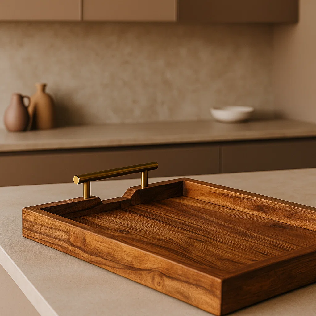 large mango wood rectangle serving tray for home, kitchen, restaurant, office organizer, dining table | premium solid wood tray | made in india large mango wood rectangle serving tray for home, kitchen, restaurant, office organizer, dining table | premium solid wood tray | made in india